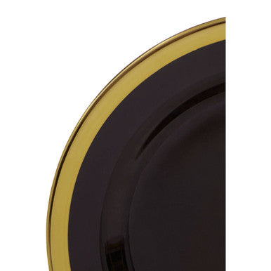 Orsina Ida Black Glass Dinner Plate with Gold Rim – 27cm Luxury Tableware