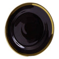 Orsina Ida Black Glass Side Plate with Gold Rim - 21cm Tableware