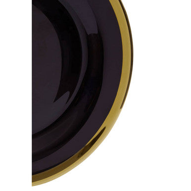 Orsina Ida Black Glass Side Plate with Gold Rim - 21cm Tableware
