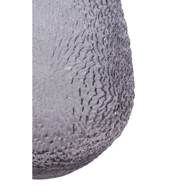 Orsina Colbie Grey Glass Vase – Medium Embossed Floral Smoked Finish