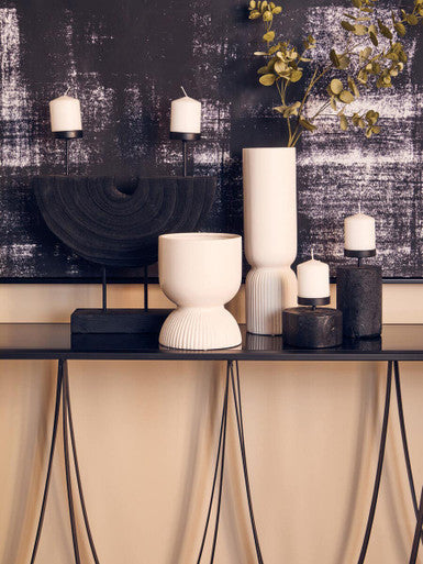 Orsina Lacuna Black Two Candle Holder – Sculptural Modern Centerpiece