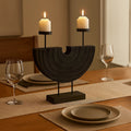 Orsina Lacuna Black Two Candle Holder – Sculptural Modern Centerpiece