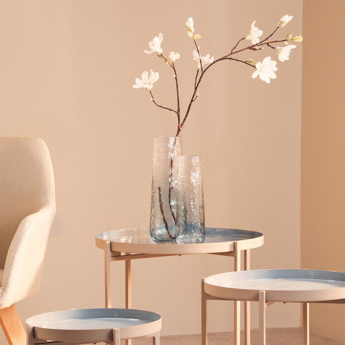 Orsina Brock Small Blue Ombre Glass Bud Vase – Textured Modern Decor