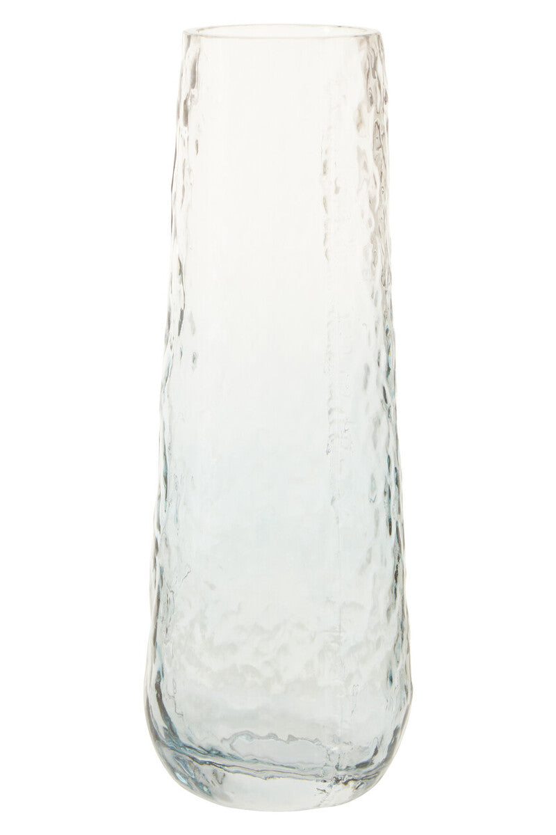 Orsina Brock Large Blue Ombre Glass Vase – Tall Textured Floral Vase