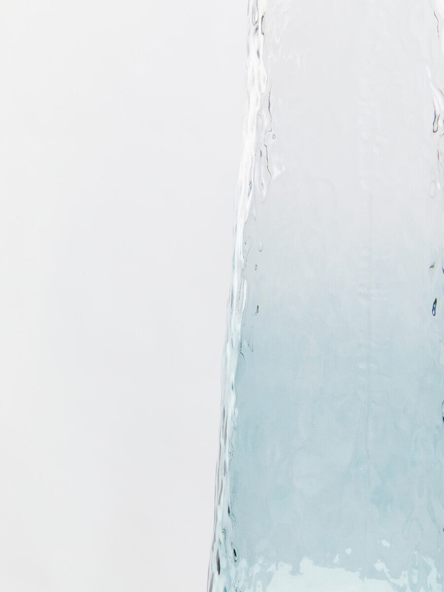 Orsina Brock Large Blue Ombre Glass Vase – Tall Textured Floral Vase