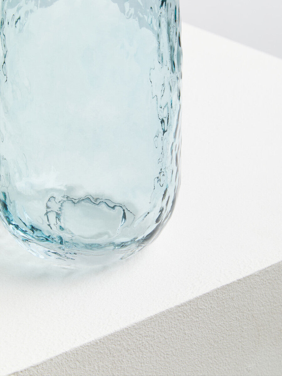 Orsina Brock Large Blue Ombre Glass Vase – Tall Textured Floral Vase