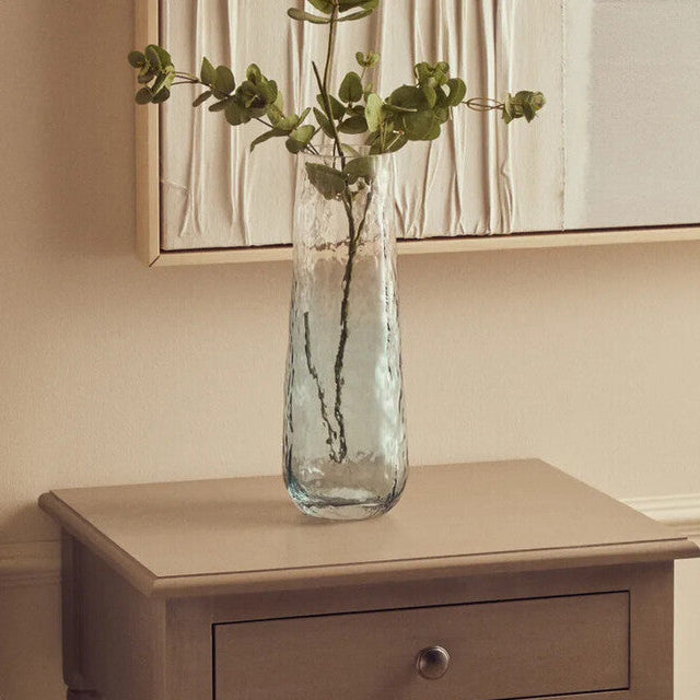 Orsina Brock Large Blue Ombre Glass Vase – Tall Textured Floral Vase