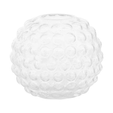 Orsina Bolla Small Round Clear Glass Vase – Textured Globe Home Decor