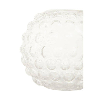 Orsina Bolla Small Round Clear Glass Vase – Textured Globe Home Decor