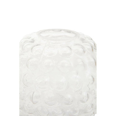 Orsina Bolla Small Round Clear Glass Vase – Textured Globe Home Decor