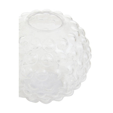 Orsina Bolla Large Round Clear Glass Vase – Textured Globe Centerpiece