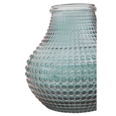 Orsina Bolla Large Green Glass Vase – Textured Studded Floral Vessel