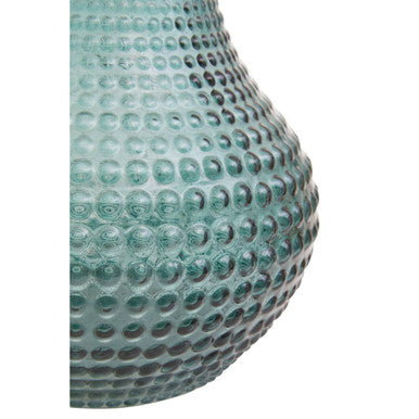 Orsina Bolla Large Green Glass Vase – Textured Studded Floral Vessel