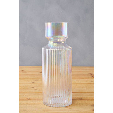 Orsina Breamo Large Glass Vase – Modern Textured Cylinder Centerpiece
