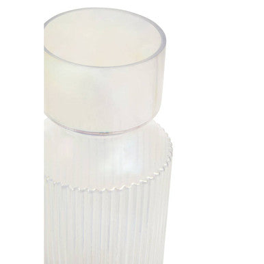 Orsina Breamo Large Glass Vase – Modern Textured Cylinder Centerpiece