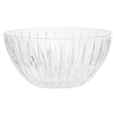 Orsina Beaufort Large Clear Crystal Bowl – Fluted Glass Serving Bowl