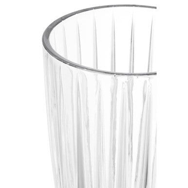 Orsina Beaufort Crystal Vase – Fluted Glass Tapered Floral Centerpiece
