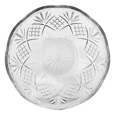 Orsina Beaufort Crystal Bowl – Clear Textured Glass Table Centerpiece