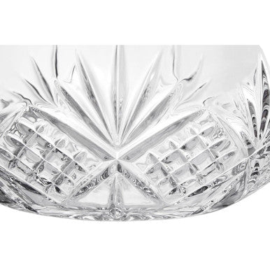 Orsina Beaufort Crystal Bowl – Clear Textured Glass Table Centerpiece