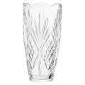 Orsina Beaufort Crystal Scalloped Vase – Modern Clear Glass Decor