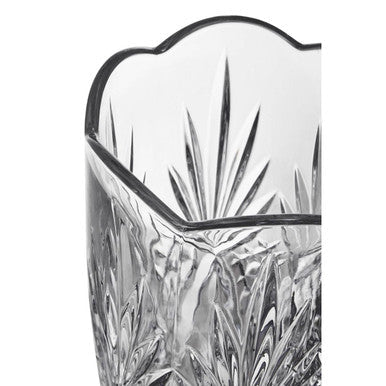 Orsina Beaufort Crystal Scalloped Vase – Modern Clear Glass Decor