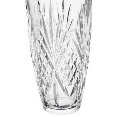 Orsina Beaufort Crystal Scalloped Vase – Modern Clear Glass Decor