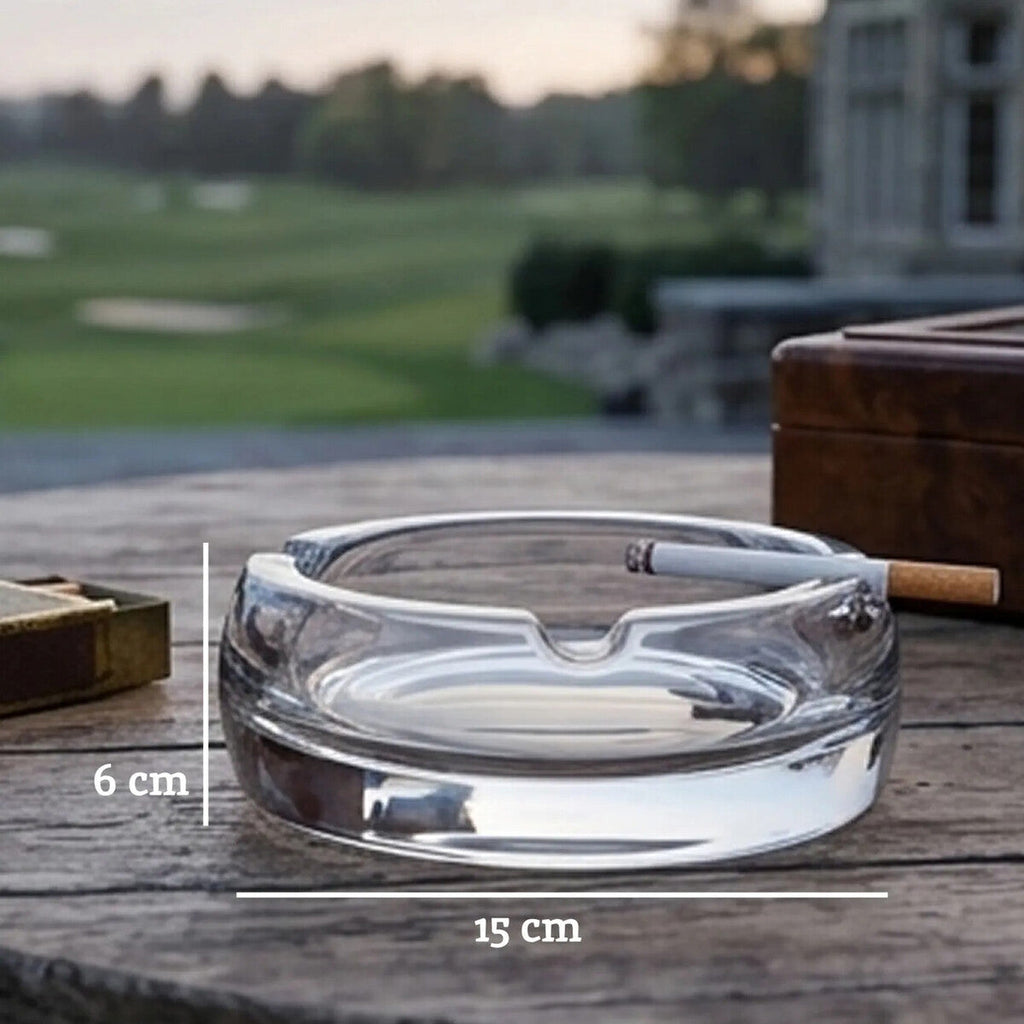 Orsina Beaufort Large Crystal Glass Ashtray – Luxury 3-Rest Design