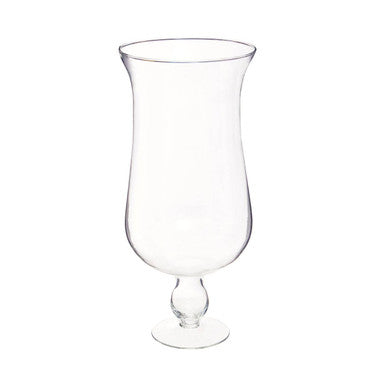 Orsina Ambra Clear Glass Fluted Vase – Pedestal Table Centerpiece