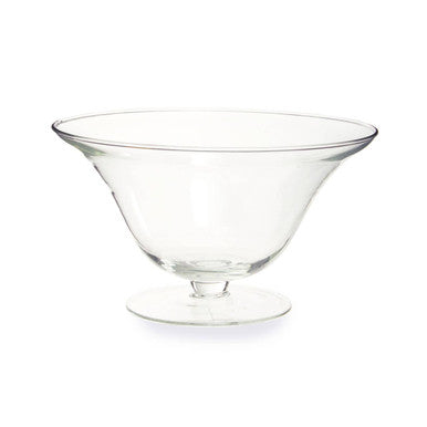Orsina Ambra Clear Glass Fluted Bowl – Sculptural Tabletop Centerpiece