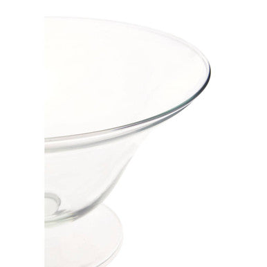 Orsina Ambra Clear Glass Fluted Bowl – Sculptural Tabletop Centerpiece