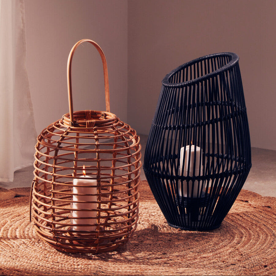 Orsina Mataram Tall Natural Rattan Lantern | Handwoven Coastal Decor