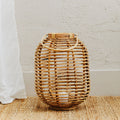 Orsina Mataram Tall Natural Rattan Lantern | Handwoven Coastal Decor