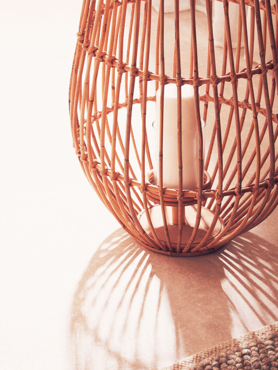 Orsina Mataram Rattan Lantern – Coastal Boho Woven Candle Holder