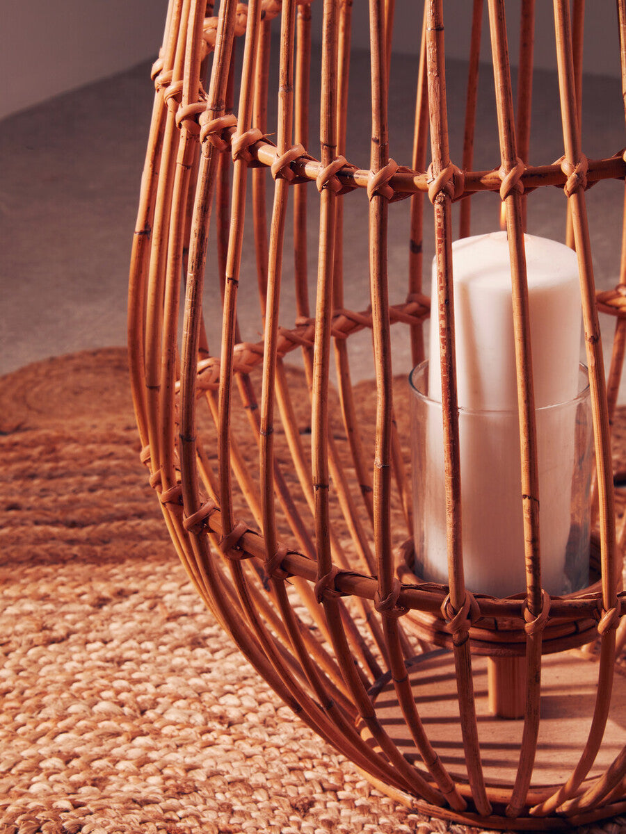 Orsina Mataram Rattan Lantern – Coastal Boho Woven Candle Holder