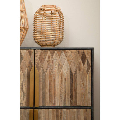 Orsina Mataram Rattan Lantern – Coastal Boho Woven Candle Holder