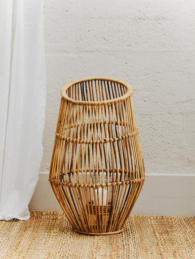 Orsina Mataram Rattan Lantern – Coastal Boho Woven Candle Holder