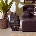 Orsina Mataram Large Black Natural Rattan Lantern | Handwoven Decor