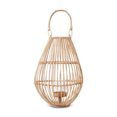 Orsina Mataram Woven Lantern – Tapered Decorative Table Lamp with Hoop
