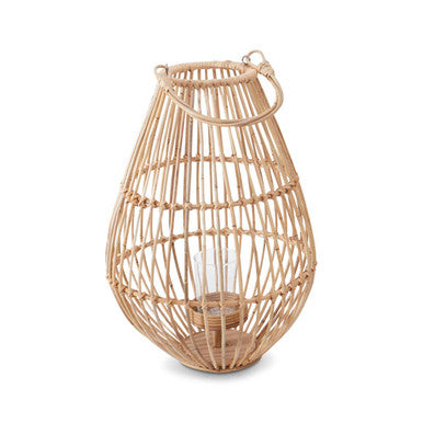 Orsina Mataram Woven Lantern – Tapered Decorative Table Lamp with Hoop