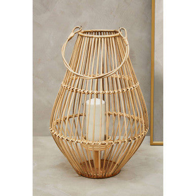 Orsina Mataram Woven Lantern – Tapered Decorative Table Lamp with Hoop