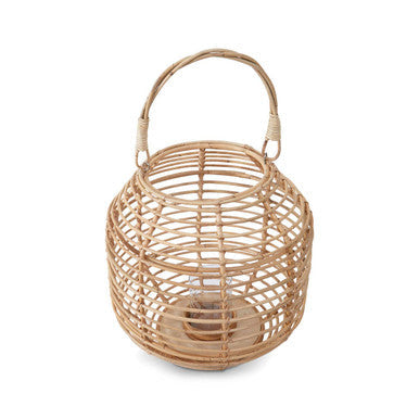 Orsina Mataram Natural Rattan Round Lantern – Handwoven Boho Decor
