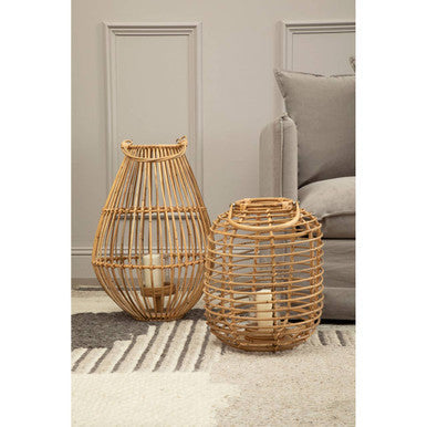Orsina Mataram Natural Rattan Round Lantern – Handwoven Boho Decor