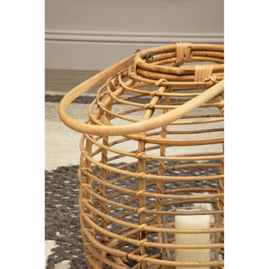 Orsina Mataram Natural Rattan Round Lantern – Handwoven Boho Decor
