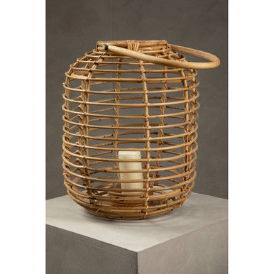 Orsina Mataram Natural Rattan Round Lantern – Handwoven Boho Decor