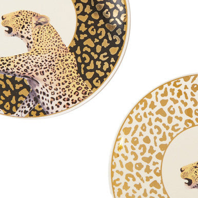 Orsina London Leo Canape Plates – Set of 4 Leopard Print Appetizer Dishes