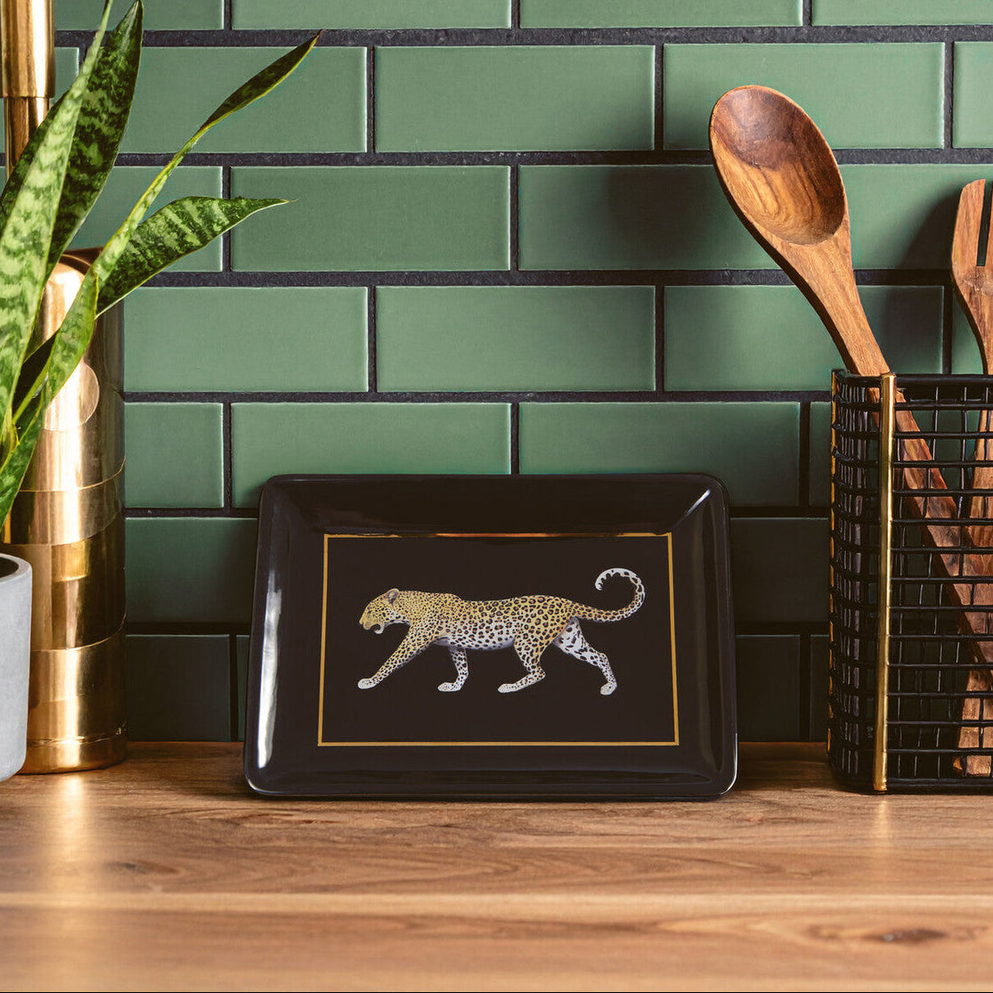 Orsina London Leo Leopard Decorative Tray | Modern Vanity Organizer