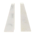 Orsina Marris White Marble Bookends – Set of 2 Modern Shelf Decor