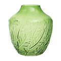 Orsina Corie Small Green Glass Vase – Botanical Embossed Flower Vase