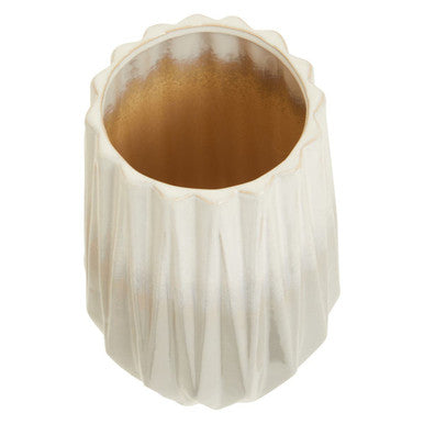 Orsina Azul Small Ceramic Ombre Vase – Grey and White Ribbed Decor