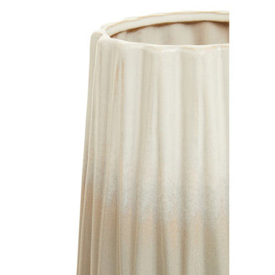Orsina Azul Small Ceramic Ombre Vase – Grey and White Ribbed Decor